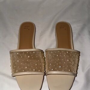 a new day Cream Pearl Embellished Mules